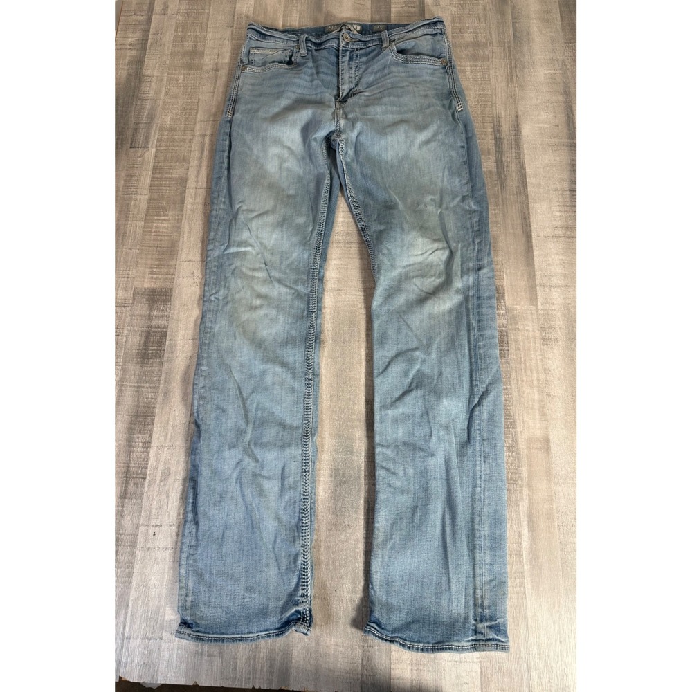 BKE Tyler Straight Leg Jeans Mens 34XL Light Wash Denim Blue Contrast (32x34)